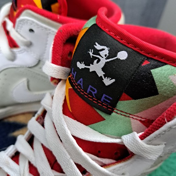 %Nike Air Jordan 1 Retro Mid OG Hare Size 10.5 Bugs Bunny White Red Grey AJ11 main image 13